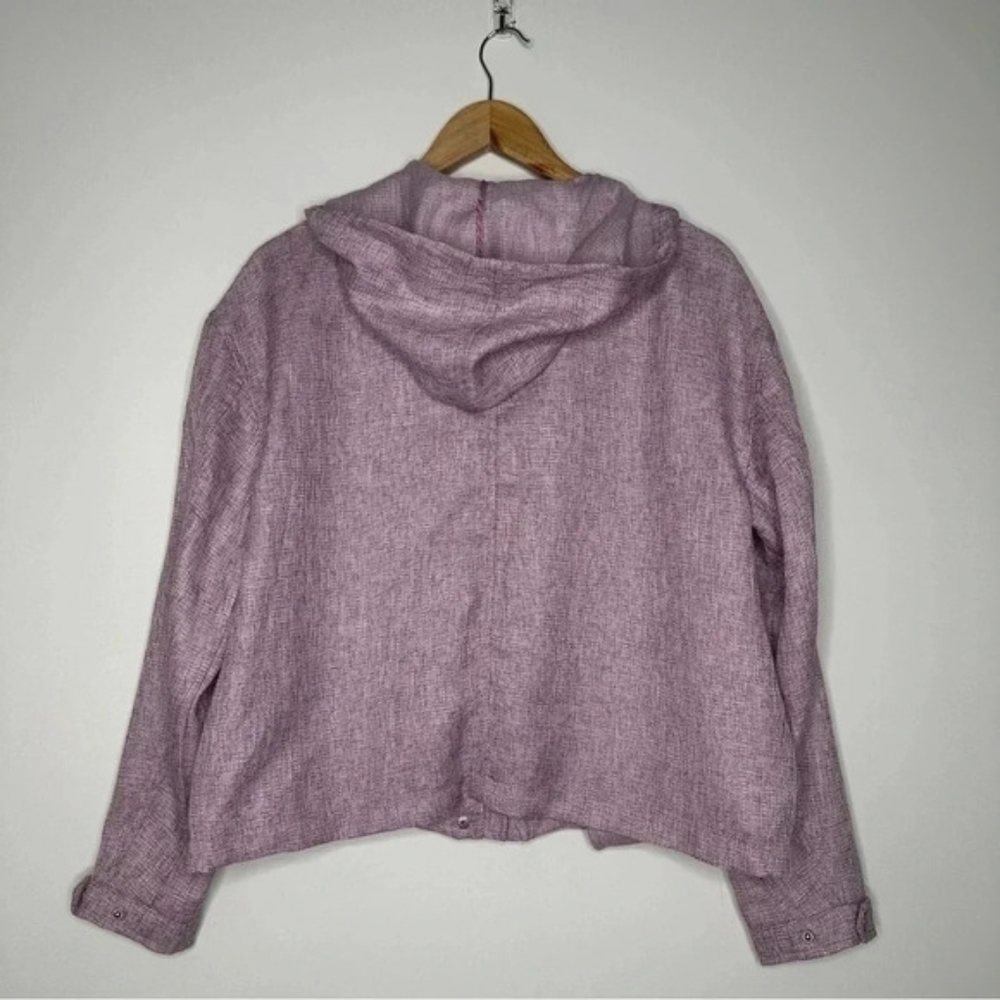 Avec Les Filles x Anthropologie Hooded Jacket Woven Lilac Purple Shacket - Picture 8 of 8